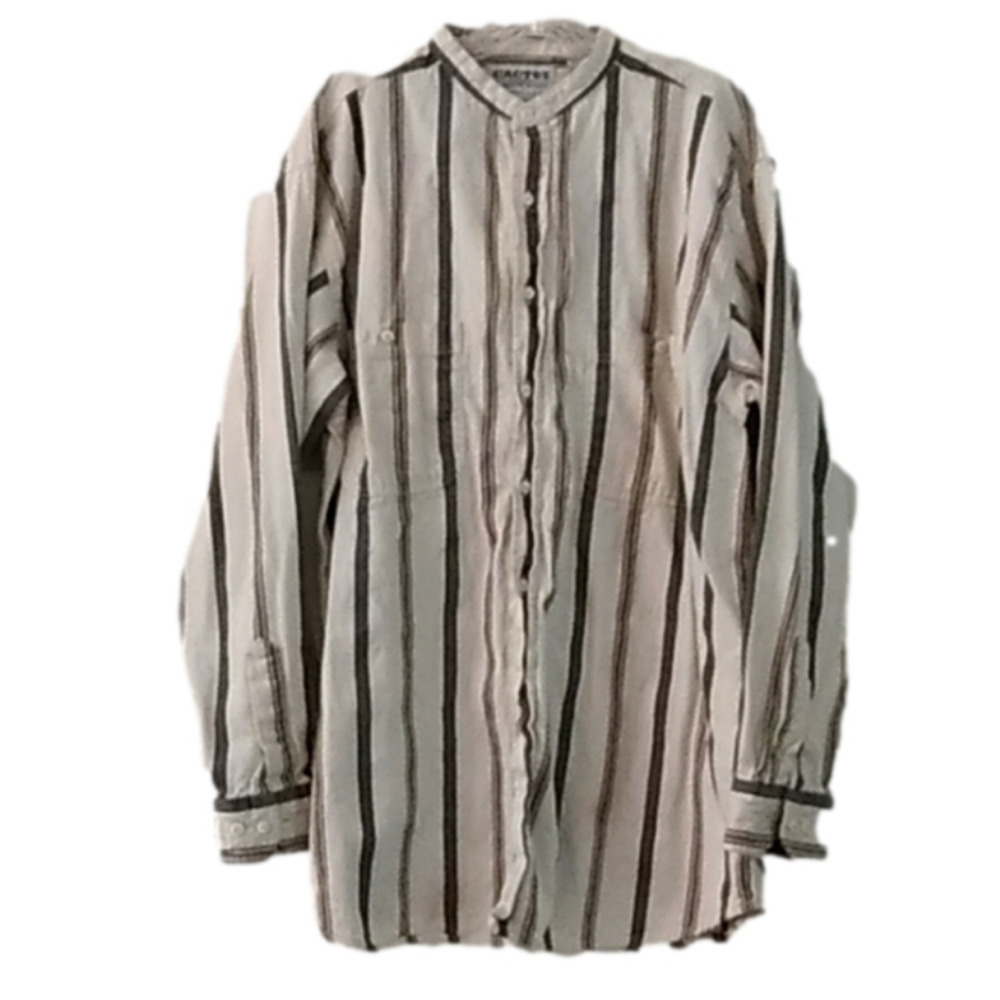 Vintage 80's Western Shirt Striped Button down Shacket